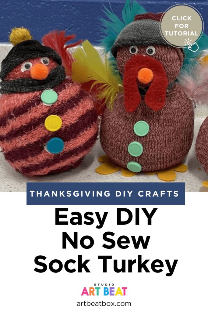 Thanksgiving DIY Crafts Easy No Sew Sock Turkey Art Beat Box (1)