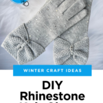 diy rhinestone knit gloves