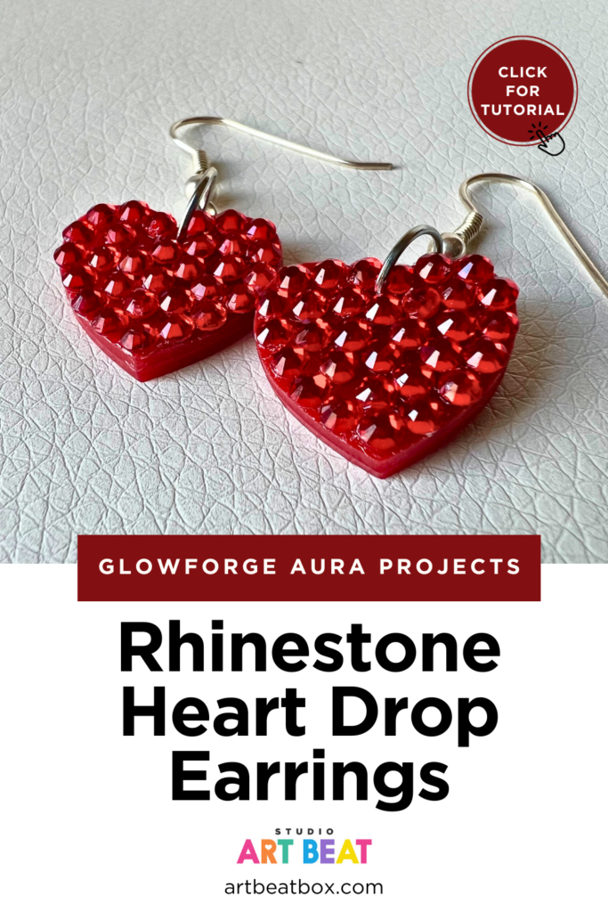 Glowforge Aura Projects Rhinestone Heart Drop Earrings _ Art Beat Box