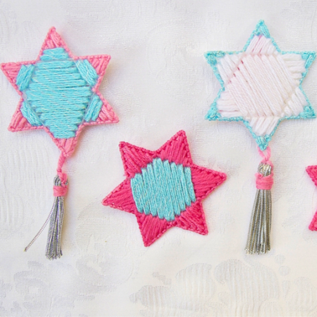 Plastic Canvas Jewish Star Ornaments